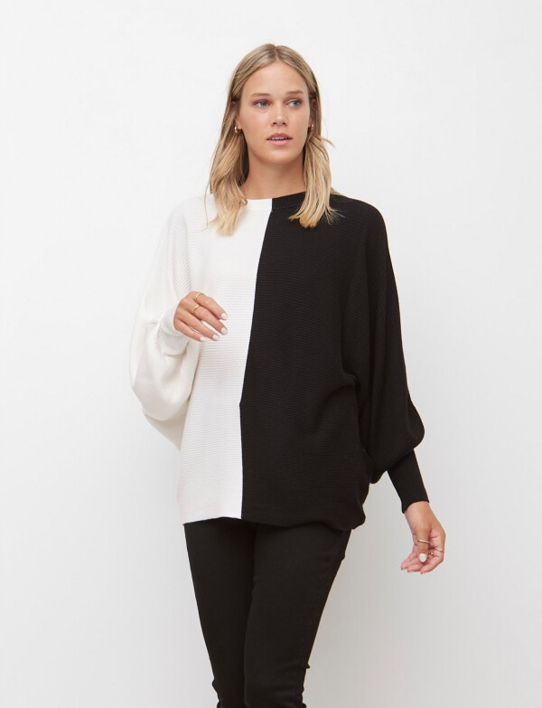 Buzo Colorblock NEGRO/BLANCO