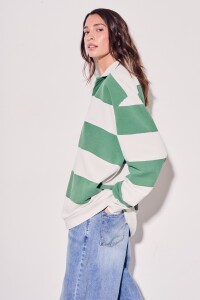 Sweater Polo Rayas Verde