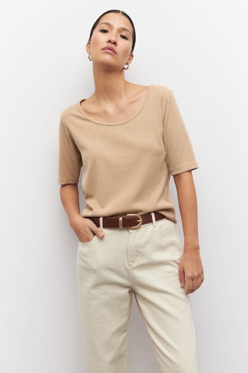 REMERA ALEXIA Beige Melange