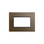 Plaqueta p/3 mód anodizado oscuro - Duomo Flat ELE01192