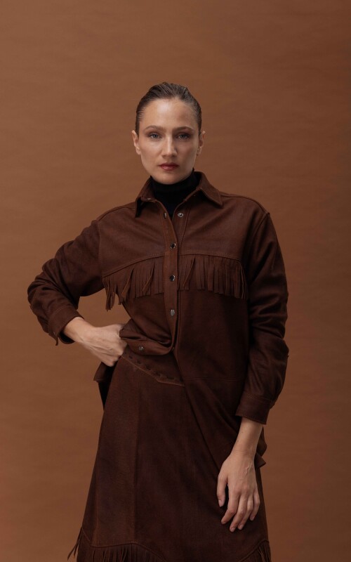 CAMISA NELA EN ANTE OXIDO