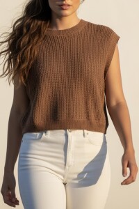 Chaleco Lurex Mocha