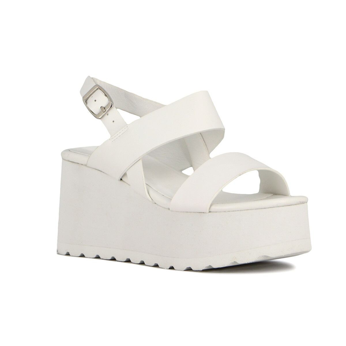 Sandalias Mujer Darkness Plataforma Con Dos Tiras - Blanco 