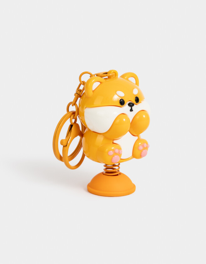 Llavero Lúdico Llavero Y Charm De Zorrito Con Resorte - Naranja Medio