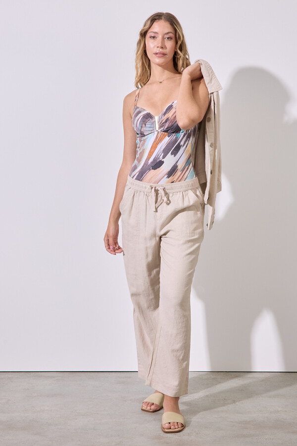 Pantalon Lino BEIGE