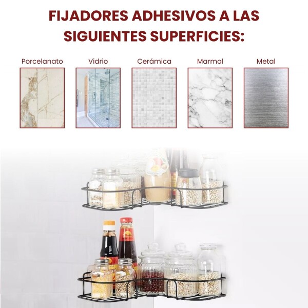 Organizador de Baño Esquinero Adhesivo Repisa de Ducha Set x2 IMBACK Color Negro Organizador de Baño Esquinero Adhesivo Repisa de Ducha Set x2 IMBACK Color Negro