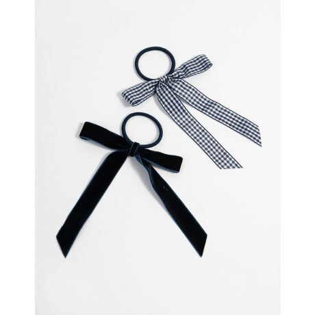 Set De Gomitas Con Moño Combinacion Bicolor