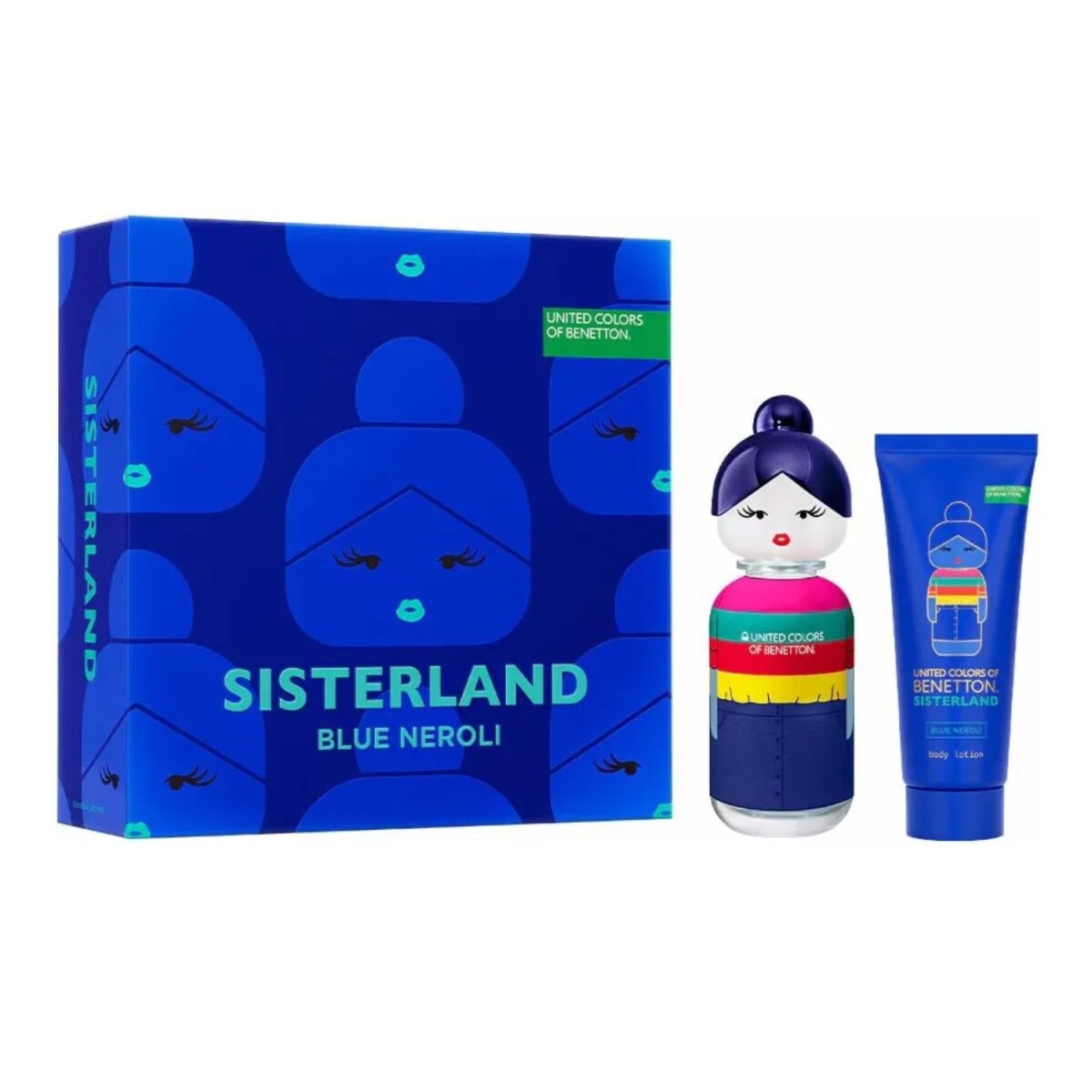 Set Perfume Benetton Sisterland Blue EDT 80ML+Body Lotion 