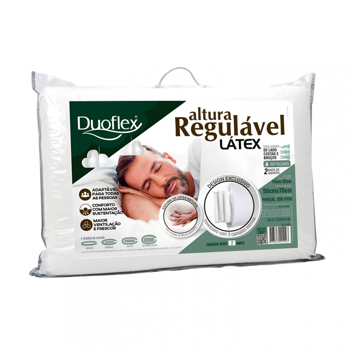 Almohada Altura Regulable Latex Duoflex - Latex Rl1103 