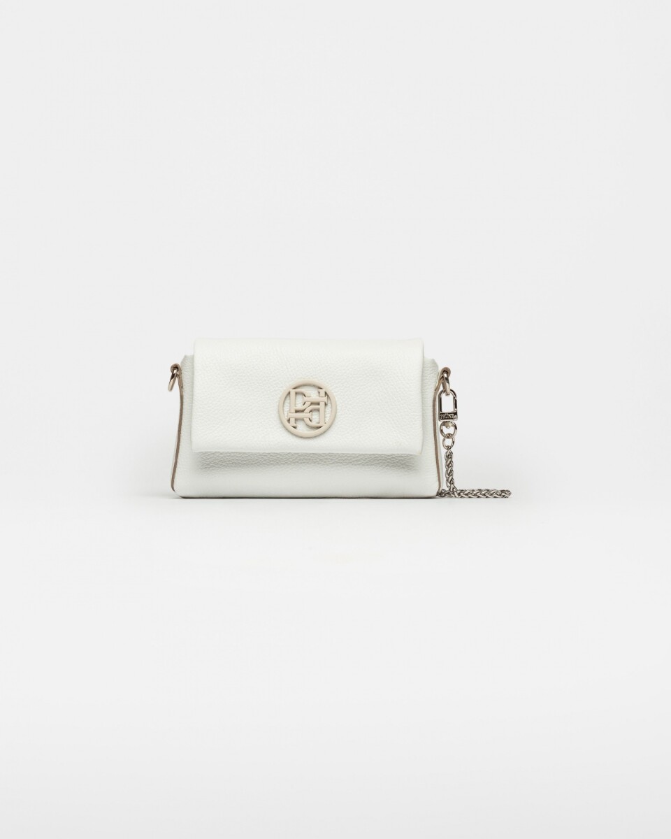 Mini bag Bloom en cuero graneado - Blanco 