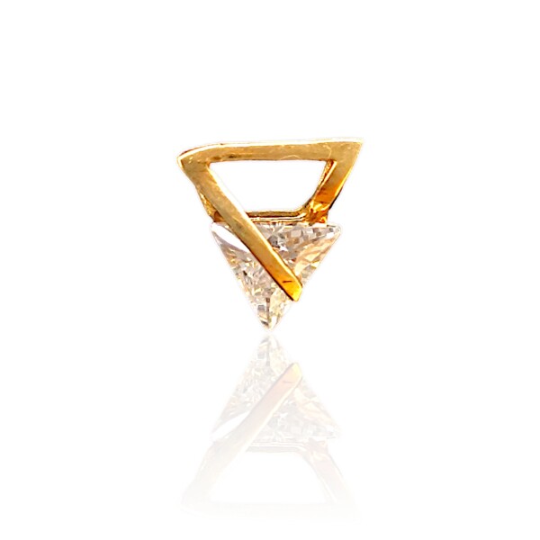 Dije Triángulo-Oro bajo-Piedra Zirconia-CP8514 Conpiedra