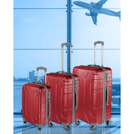 Set de 3 valijas de viaje rígidas Arye con ruedas Bordó