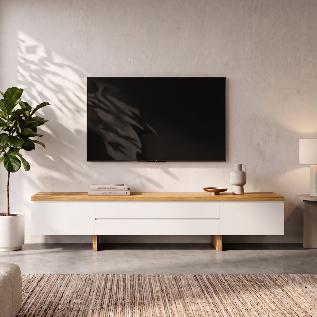 Rack de TV SUD 2.2 - Linea Manhattan - Off White / Cinamomo 