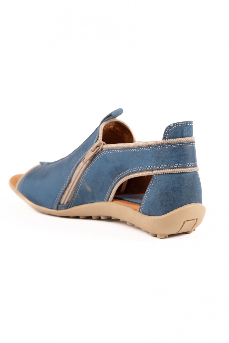 Sandalia Zipper Azul