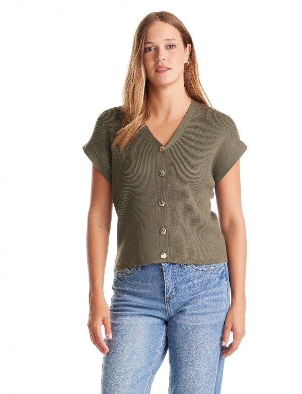 Cardigan Escote En V OLIVA