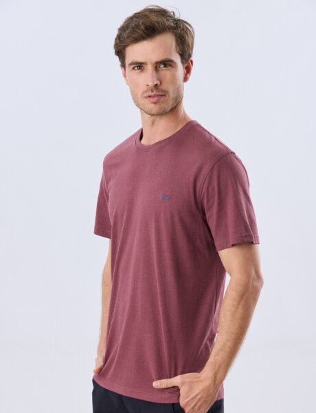 REMERA BÁSICA DE ALGODÓN Bordo Melange