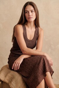 Top Tejido Lurex Chocolate