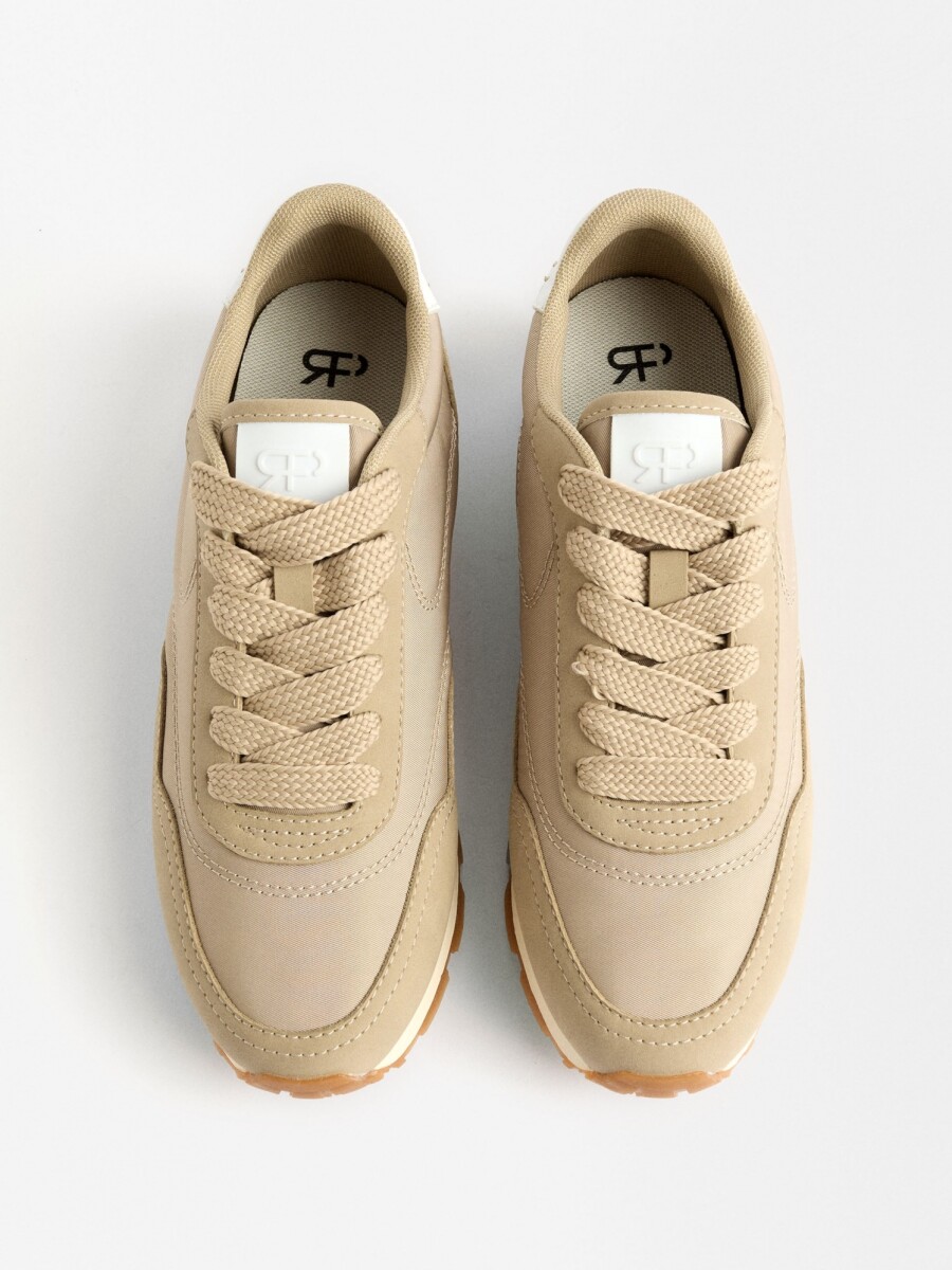 Zapatillas Combinadas De Nylon beige