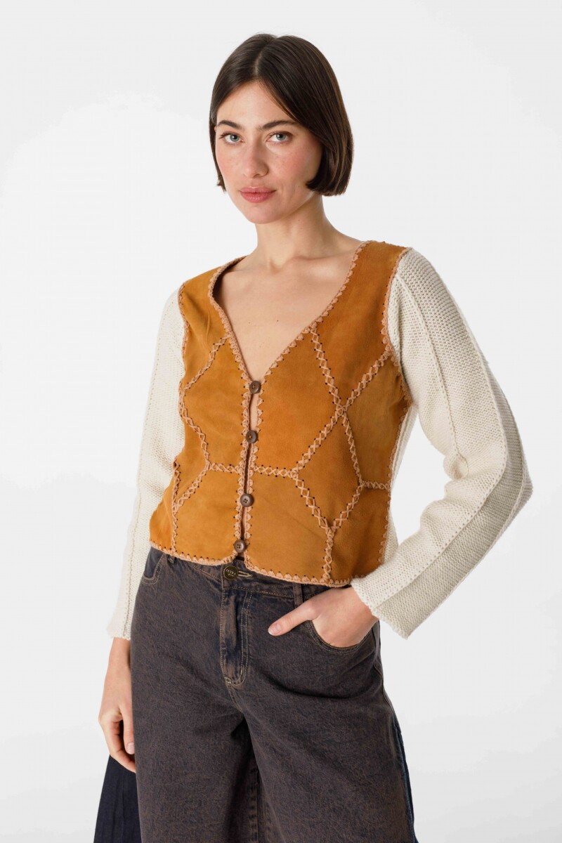 Cardigan Venancio - Cuero Camel 