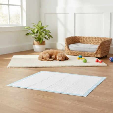 Pañal Entrenamiento Mascotas Absorbentes L X40 Unidades Blanco/celeste