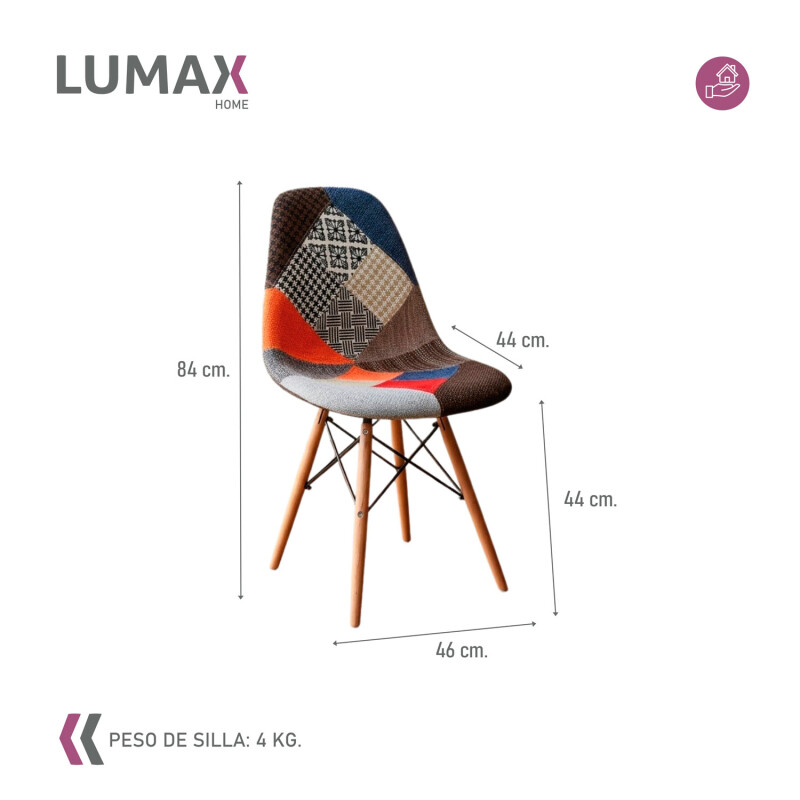 Silla Eames Patchwork Rojo