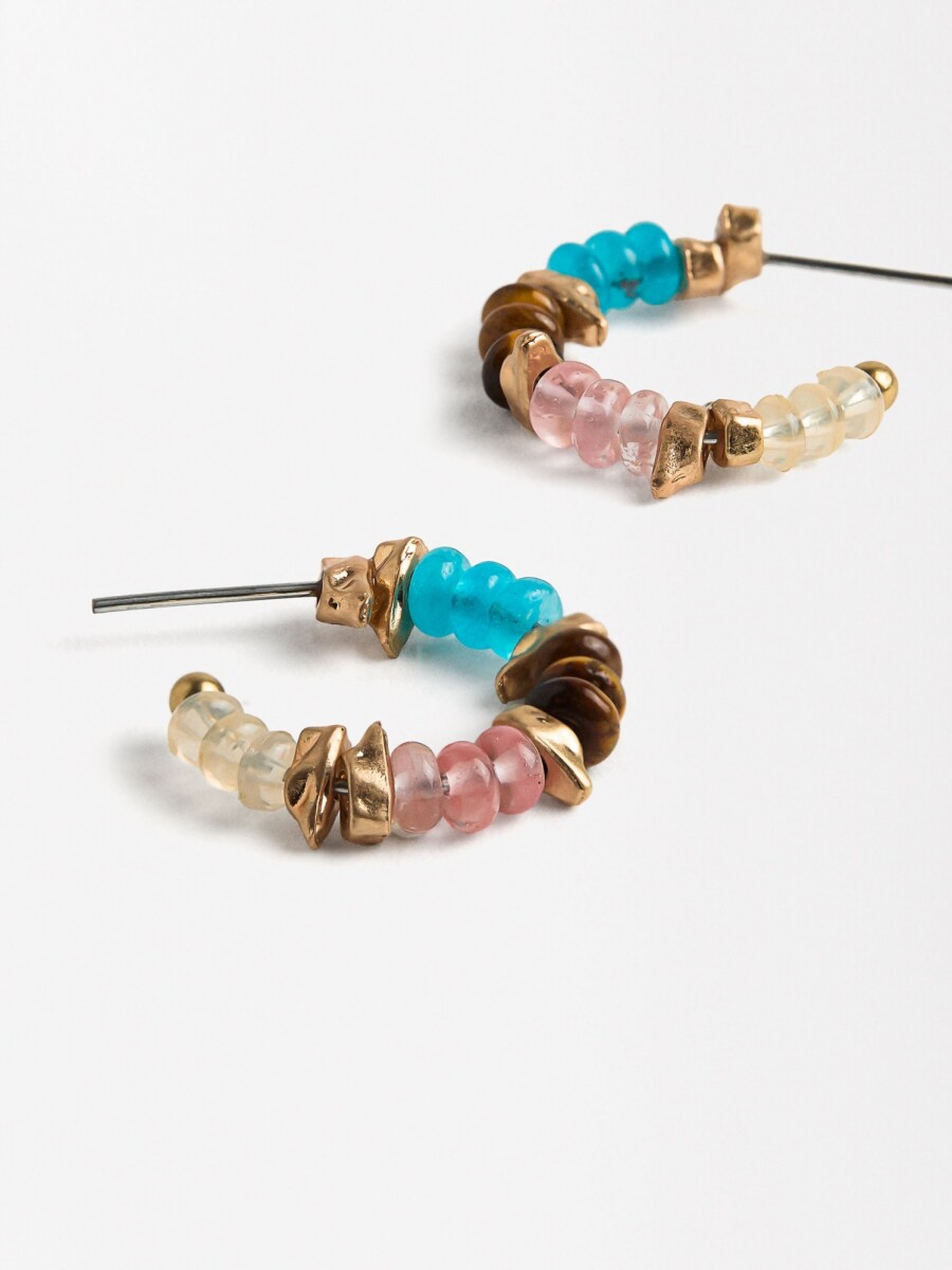 Aros Abiertos Con Piedras multicolor