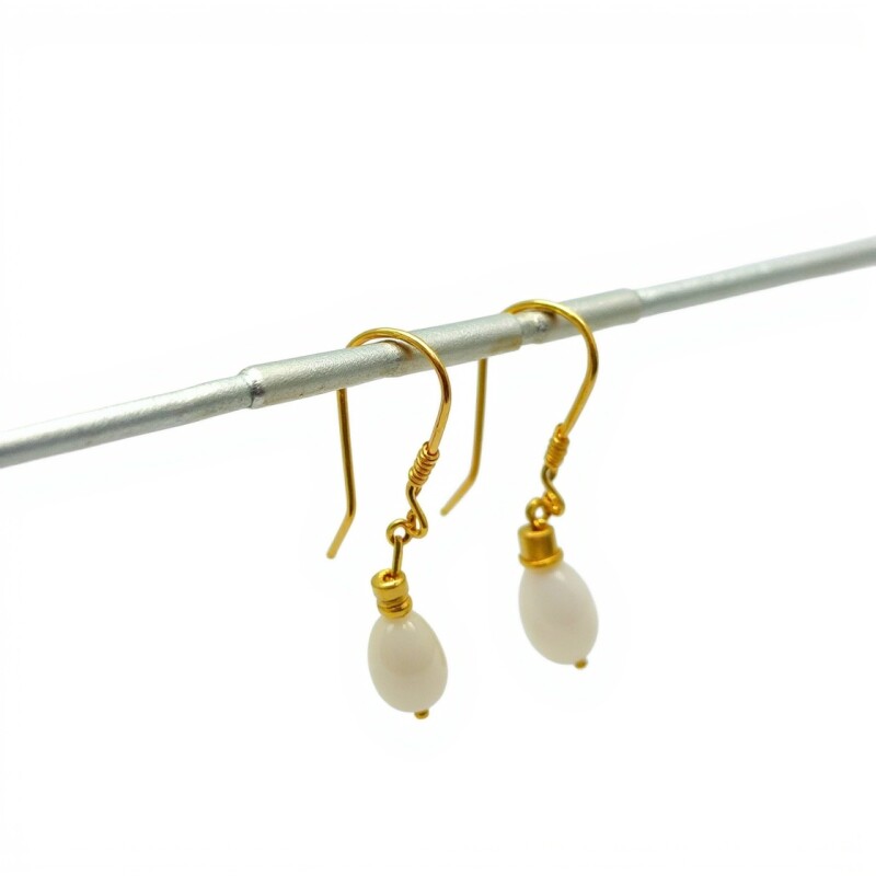 Caravanas Beatriz- Plata rodinada con micra oro 18k-Perla Barroca-CA2013 conpiedra