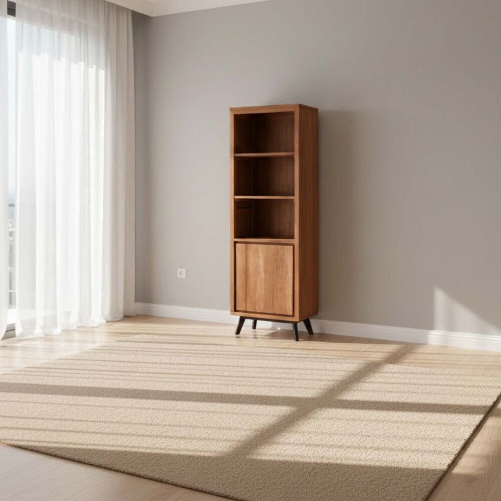 BIBLIOTECA/ESTANTERÍA MADERA-Y-FIBRA-NATURAL NATURAL-BEIGE LENA