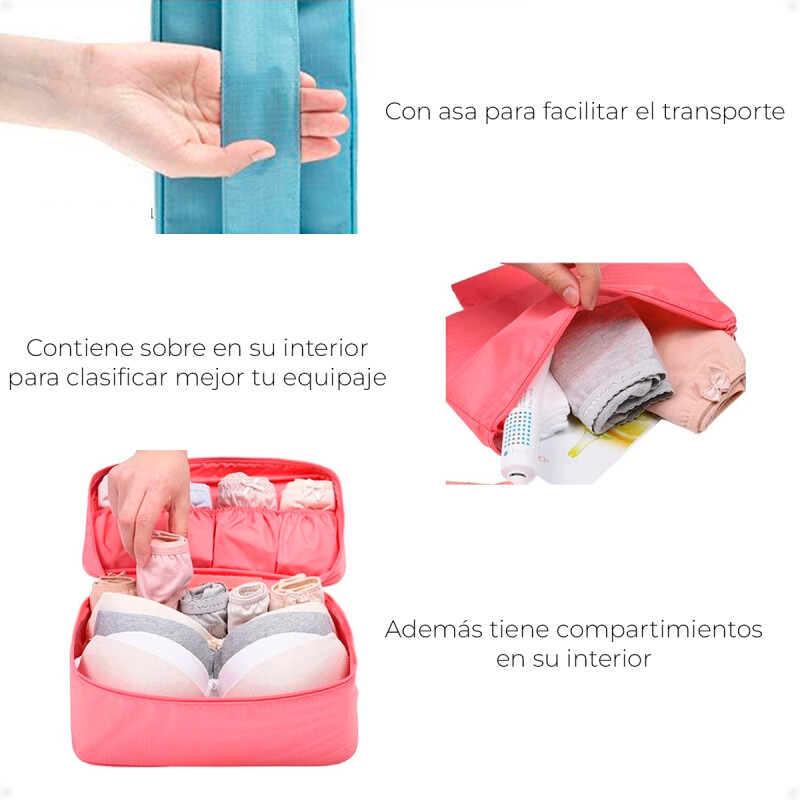 Bolsa impermeable organizador de valija, estuche de almacenamiento para viaje Celeste