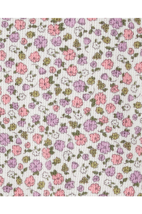 Set dos piezas de algodón, pantalón cargo y remera, diseño floral Sin color
