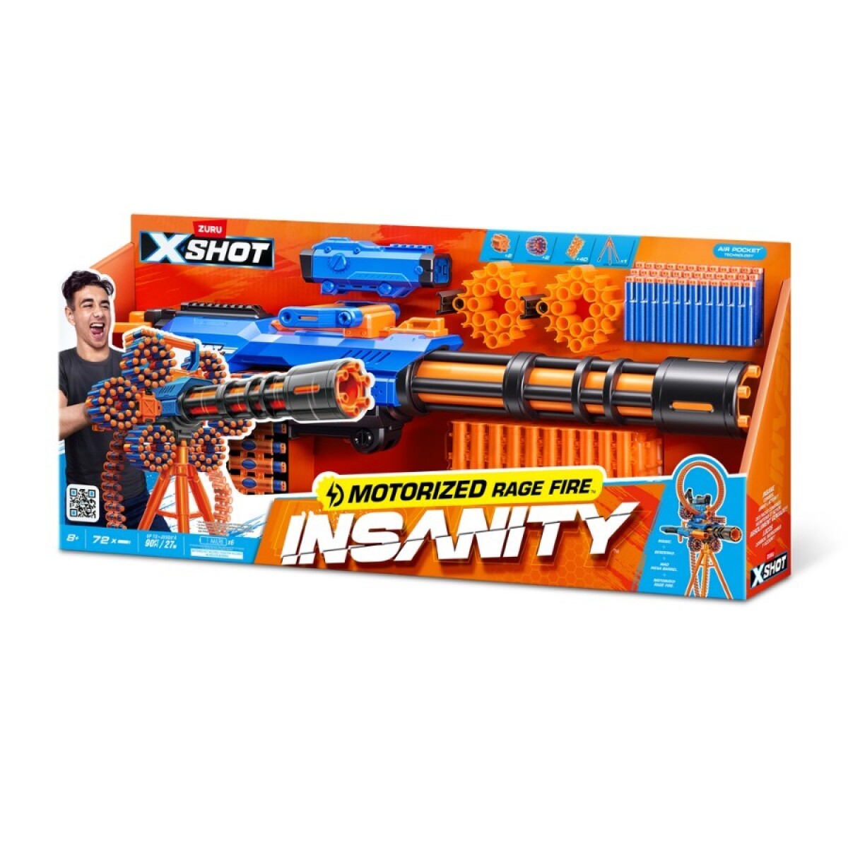Pistola X-Shot Insanity Motorized Rage Fire Con 72 Dardos Ub 