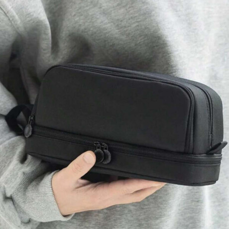 Cartuchera grande con asa y bolsillo inferior 21x12x9cm Negro