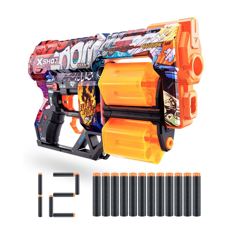 Escopeta de juguete lanzadora de dardos Zuru X-Shot Skins Dread con 12 dardos Multicolor