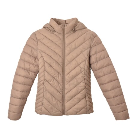 Campera de Abrigo en Nylon con Capucha Desmontable p/ Dama Nude