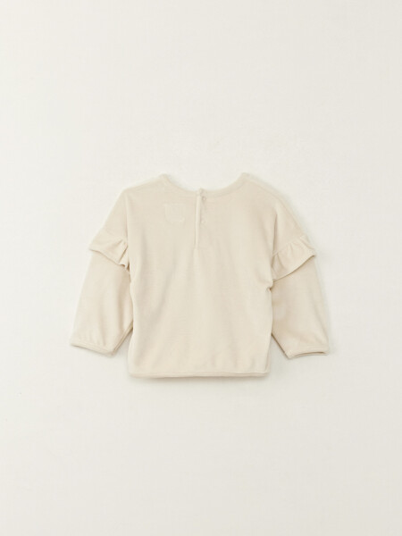 Buzo plush volado Beige