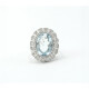 Anillo Oro 18K Blanco Con Aguamarina Central Y Brillantes Anillo Oro 18K Blanco Con Aguamarina Central Y Brillantes