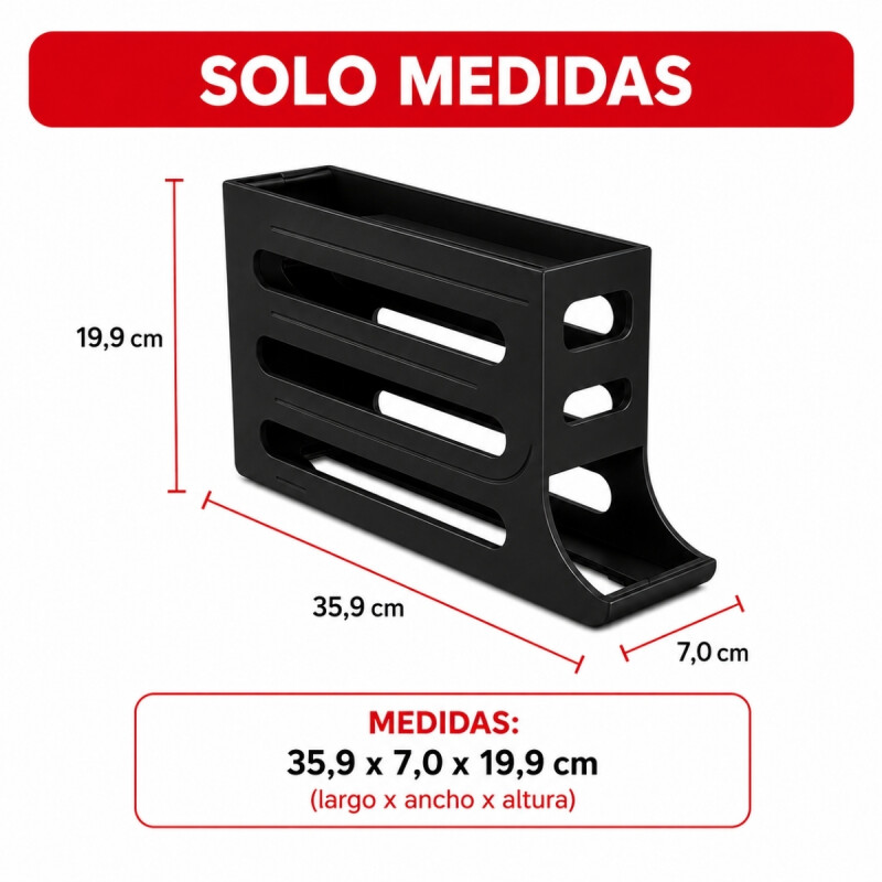 Organizador de huevos 30 unidades NEGRO