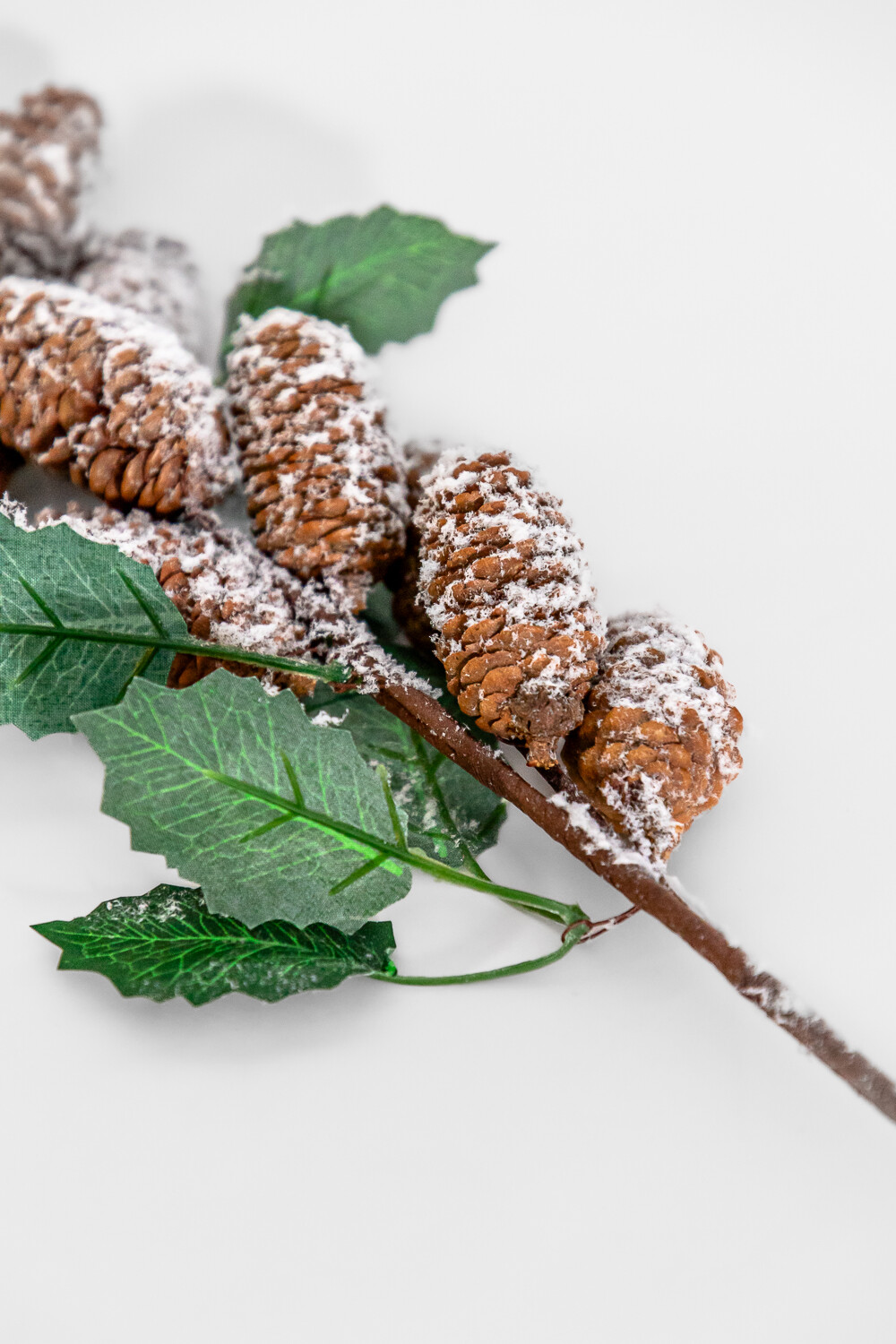 Deco Navidad Rama Muérdago Y Piñas Color Unico