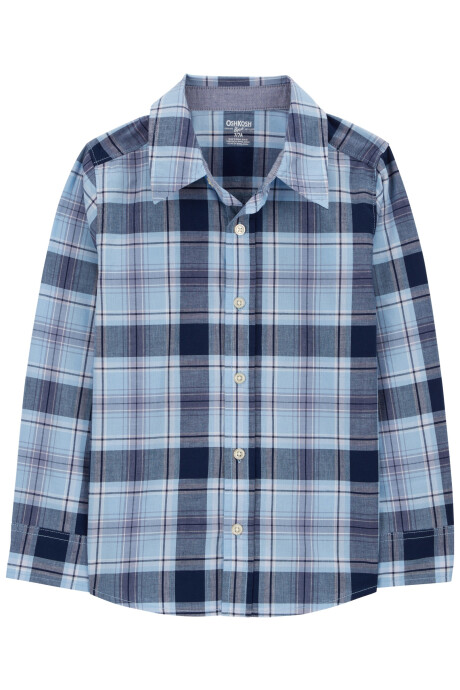 Camisa de algodón, diseño a cuadros. Talles 6-14 Sin color