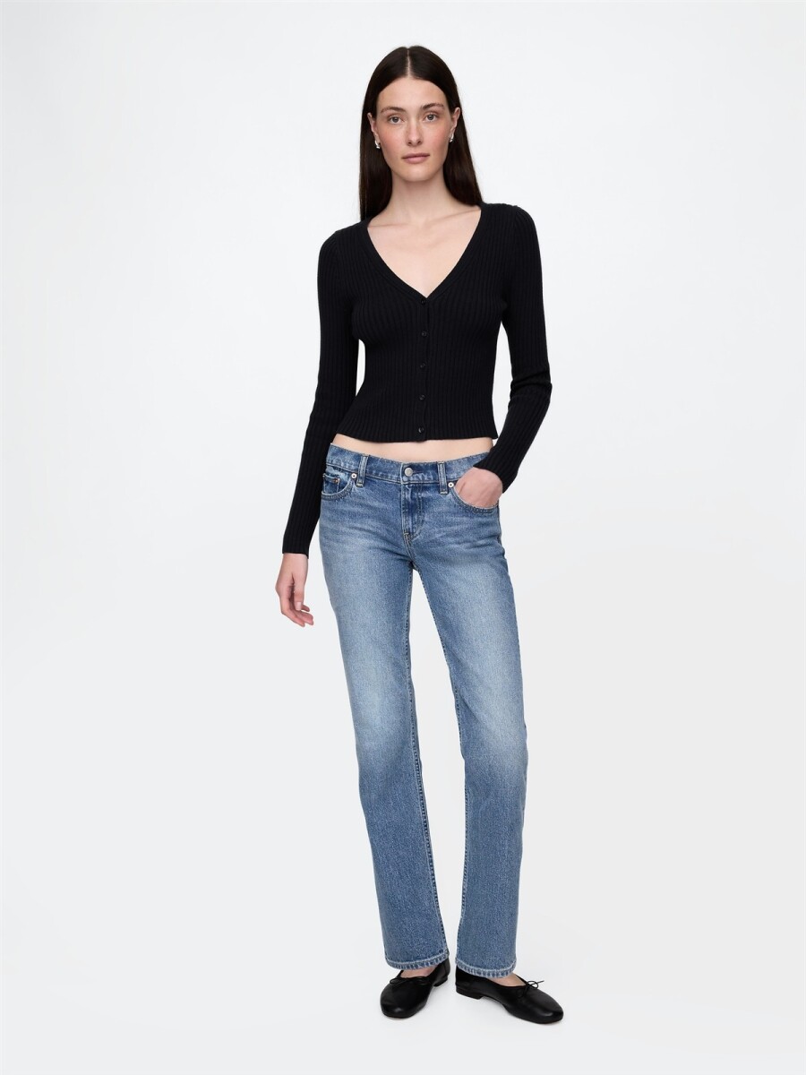 Jean 90S Straight Tiro Bajo Mujer - Medium Indigo 21 