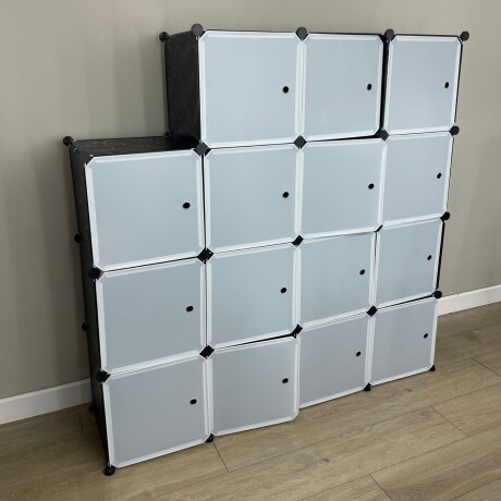 Armario Plástico Lumax 15 Puertas Desmontable Portátil Blanco