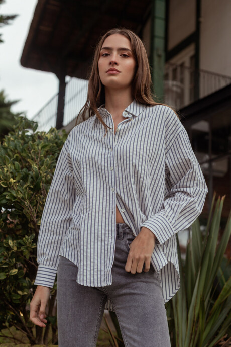 Camisa Clarisa Azul a rayas
