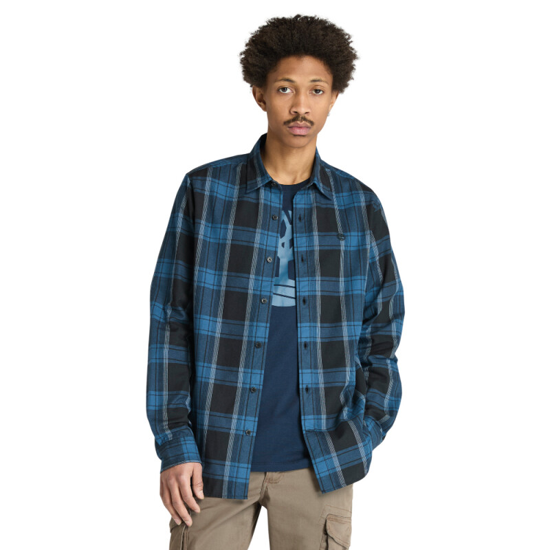 Camisa Herringbone Flannel Check Hombre Black Yd