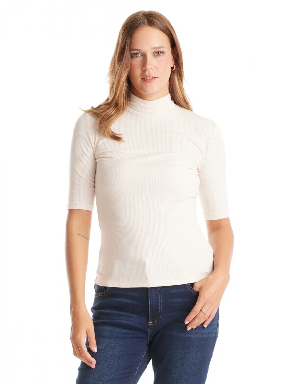 Remera Mock Neck BEIGE CLARO