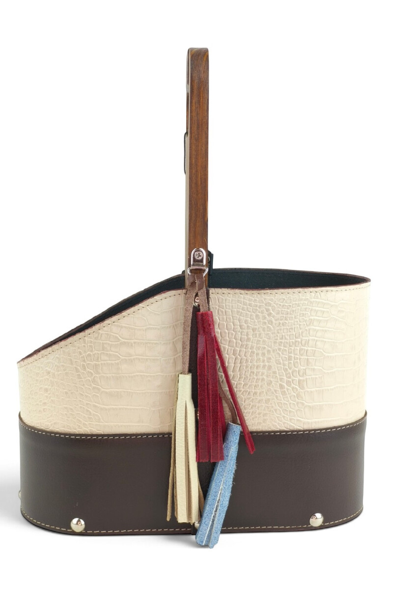 Matera de Cuero Legítimo con Estructura Integral de Madera croco 3