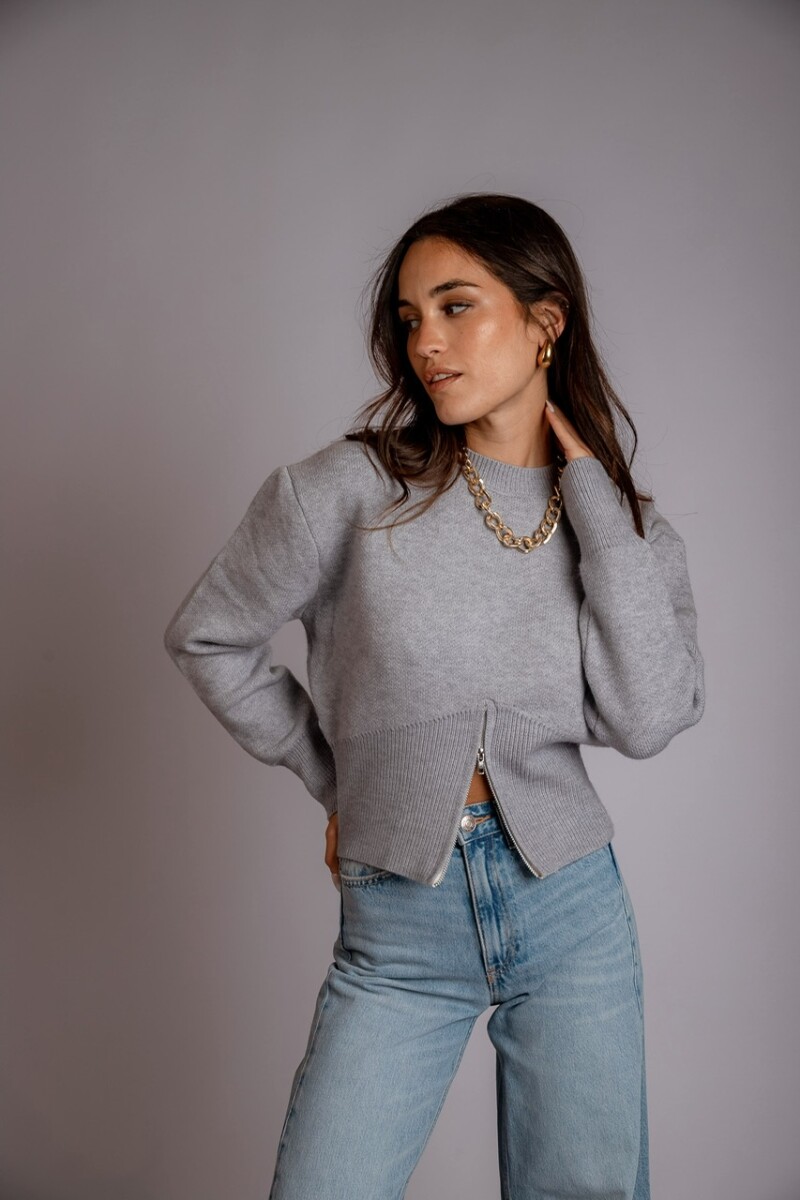 Buzo con cierre - gris 