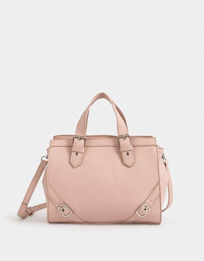 City Cartera City Con Hebillas - Rosa Viejo