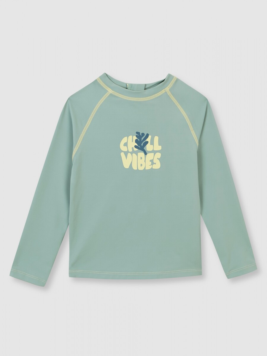 Camiseta Proteccion Retro Flower Verde