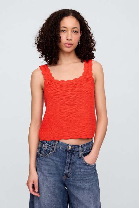 Musculosa Crochet Mujer Poster Red