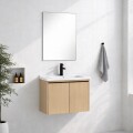 MUEBLE DE BAÑO 60 CM CON MESADA DE LOZA Y ESPEJO - MADERA MUEBLE DE BAÑO 60 CM CON MESADA DE LOZA Y ESPEJO - MADERA